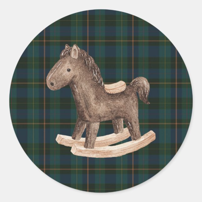 Ralph Lauren Inspired Baby Shower  Classic Round Sticker (Front)