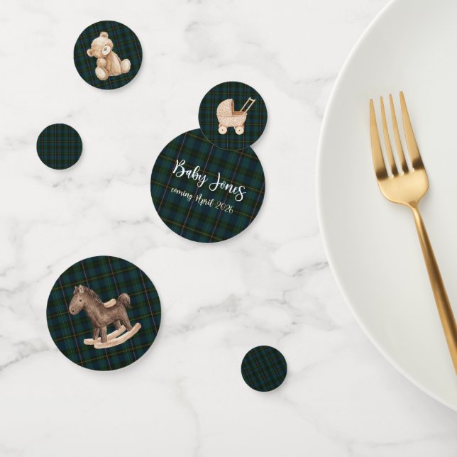 Ralph Lauren Inspired Baby Shower Personalised Tab Confetti (Group)