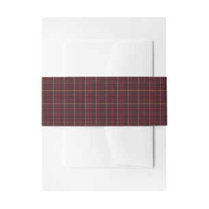 Ralph Lauren Inspired Burgundy and Tan Ribbon Invitation Belly Band