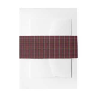 Ralph Lauren Inspired Burgundy and Tan Ribbon Invitation Belly Band