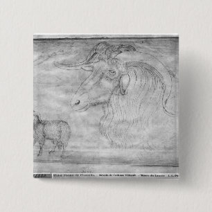 Ram and head of a ram 15 cm square badge