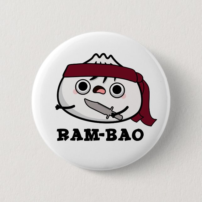 Ram-bao Funny Soldier Dimsun Pun 6 Cm Round Badge (Front)