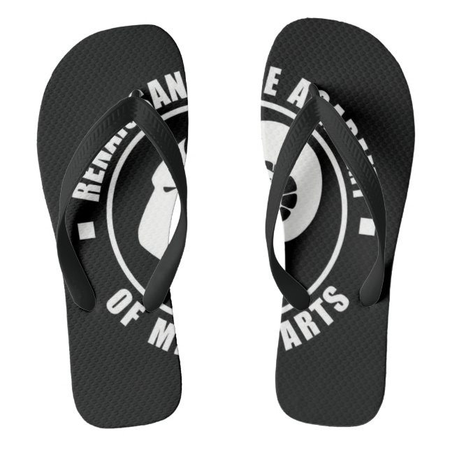 RAM Flip Flops, Large White Logo Flip Flops (Footbed)