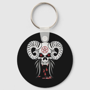 Ram Horned Skull Key Ring