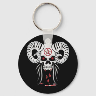 Ram Horned Skull Key Ring
