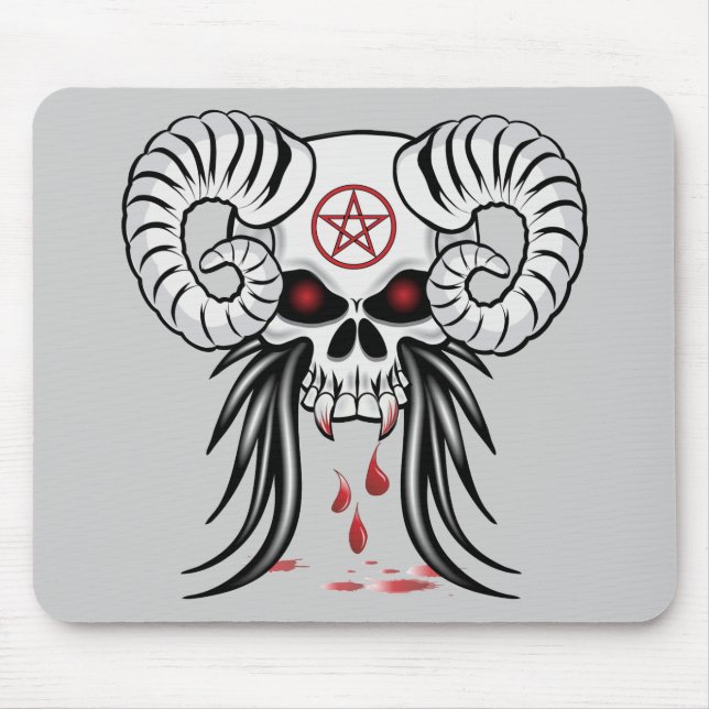 Ram Horned Skull Mouse Mat (Front)