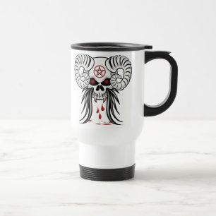 Ram Horned Skull Travel Mug