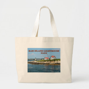 Ram Island Lighthouse, Maine Jumbo Tote Bag
