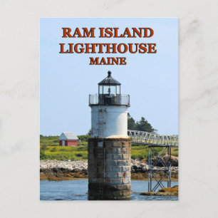 Ram Island Lighthouse, Maine Postcard