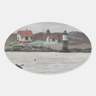 Ram Island Maine Oval Sticker