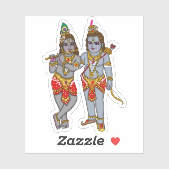 Ram & Krishna Sticker (Sheet)
