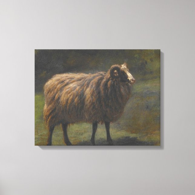 Ram (Male Sheep) on the Farm (by Rosa Bonheur) Canvas Print (Front)