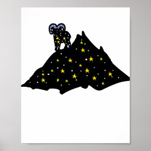Ram on Space Mountain Cosmic Silhouette Poster