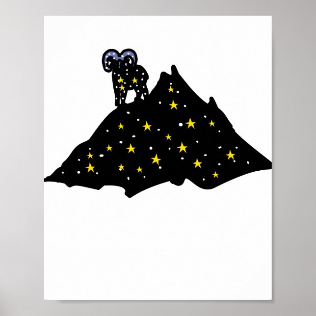 Ram on Space Mountain | Cosmic Silhouette Poster (Front)