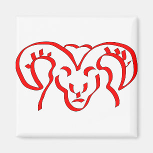 Ram Red Horns Animal Mammal Bull Domestic Herd Magnet