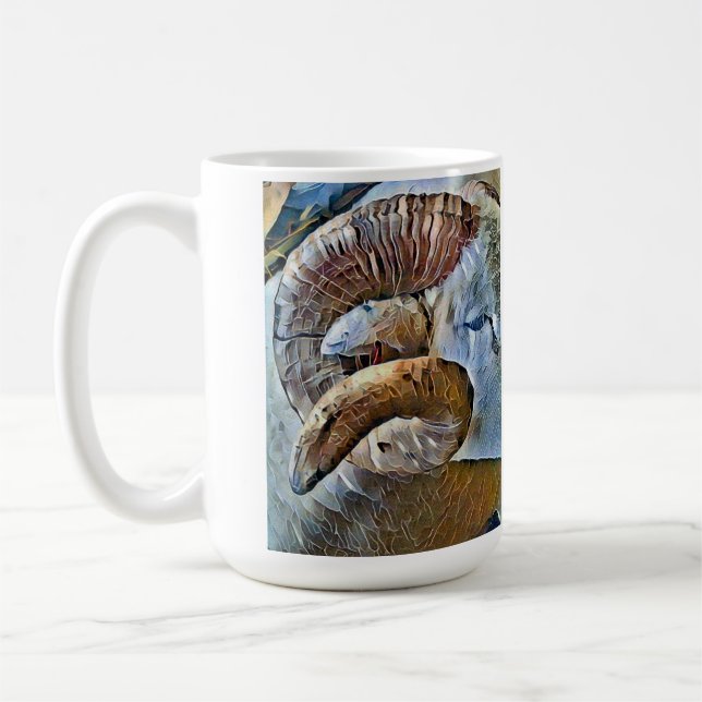 RAM SHEEP FARM ANIMAL COFFEE MUG (Left)