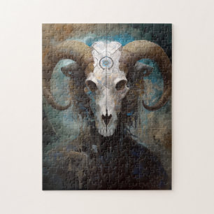 Ram Skull Surreal Fantasy Art Jigsaw Puzzle