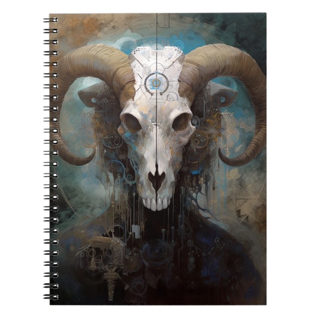 Ram Skull Surreal Fantasy Art Notebook (Front)