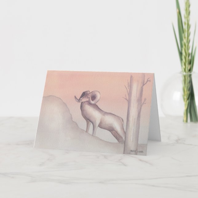 "Ram" Watercolor Sketch Greeting Card (Front)