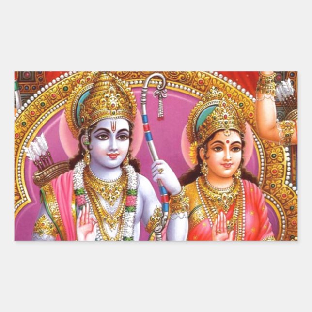 RAMA AND SITA RECTANGULAR STICKER (Front)