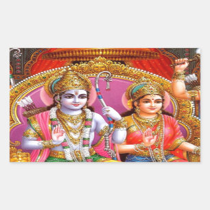 RAMA AND SITA RECTANGULAR STICKER