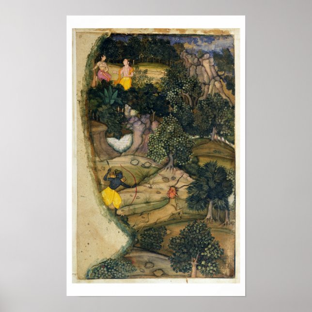 Rama chasing the Golden Deer, from the 'Ramayana', Poster (Front)