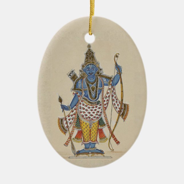 Rama - holding arrows ceramic tree decoration (Front)