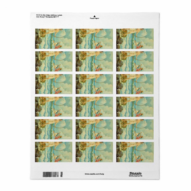 Rama vanquishes the Sea by Raja Ravi Varma Label (Full Sheet)