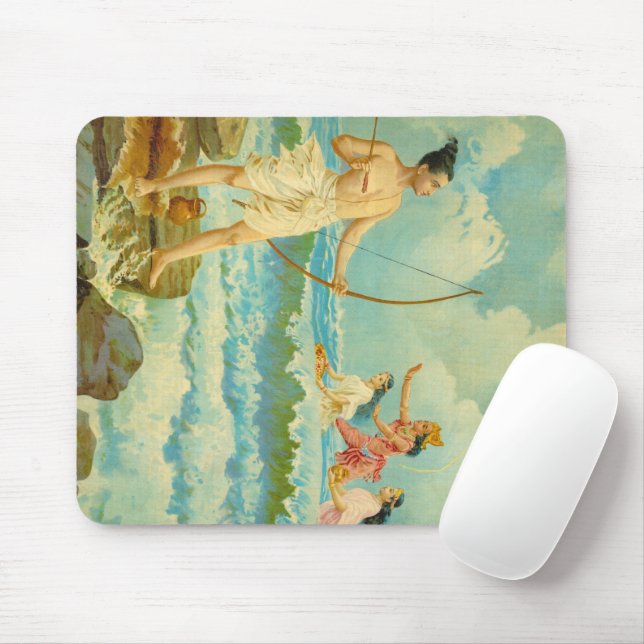 Rama vanquishes the Sea by Raja Ravi Varma Mouse Mat (With Mouse)
