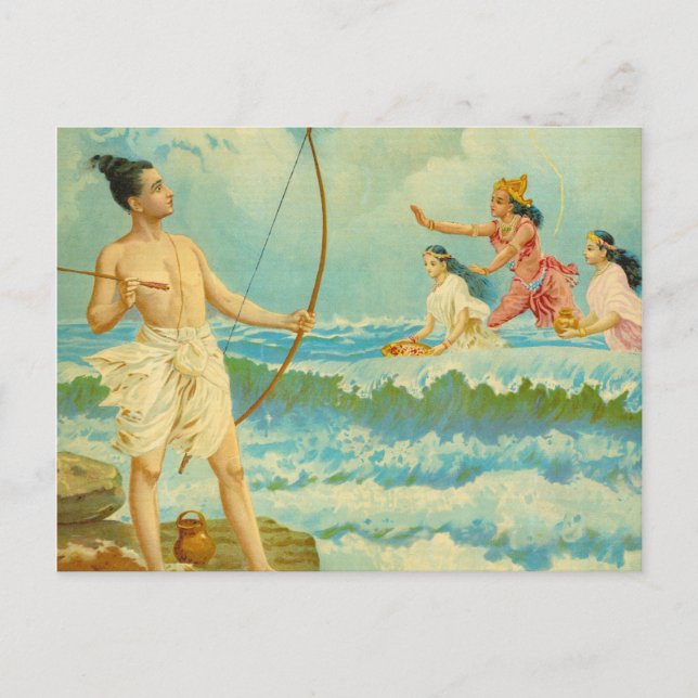 Rama vanquishes the Sea by Raja Ravi Varma Postcard (Front)
