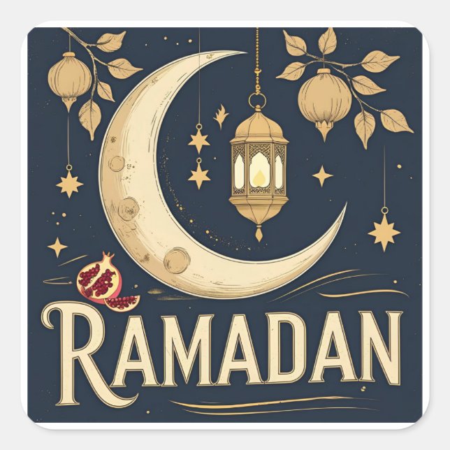 Ramadan captures the light, rhythm.  square sticker (Front)