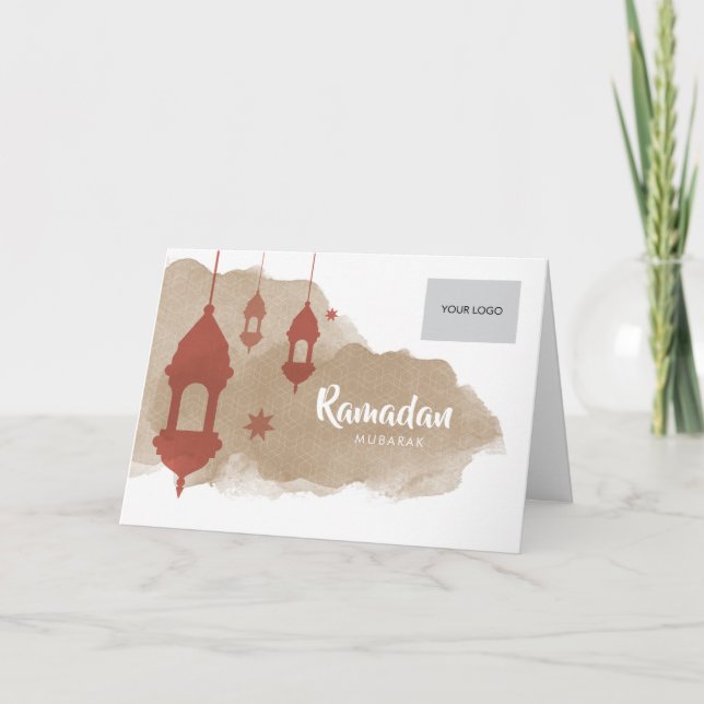 Ramadan Corporate Greeting Card - Red (Front)