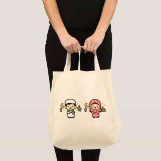 Ramadan Cute Moslem Boy and Girl Islamic Tote Bag