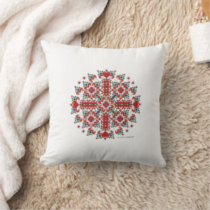 Ramadan Decoration Embroidery pattern Red Color Cushion