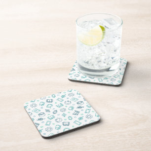 Ramadan Doodles Cork-Backed Coasters