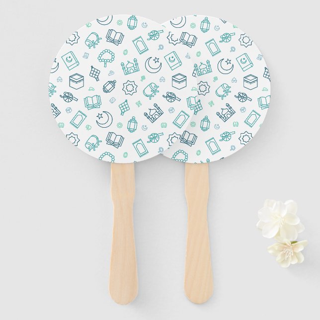 Ramadan Doodles Hand Fans (Front and Back)