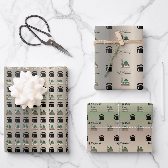 Ramadan & Eid Gift Wrapping Paper Islamic Design (Front)