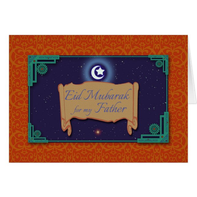 Ramadan Eid Mubarak Greetings for Father (Front Horizontal)