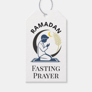 Ramadan Fasting Prayer Man Islamic Vector Graphic Gift Tags