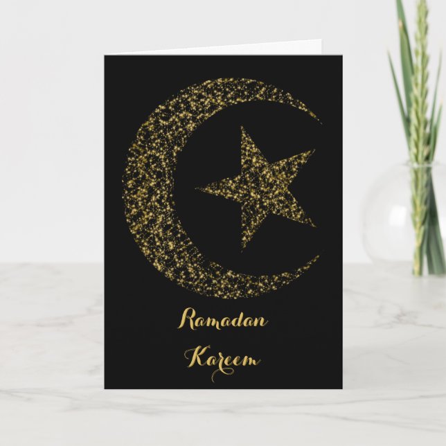 Ramadan Glowing Crescent Moon Card (Front)