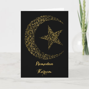 Ramadan Glowing Crescent Moon Card