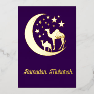 Ramadan - golden camels - foil invitation