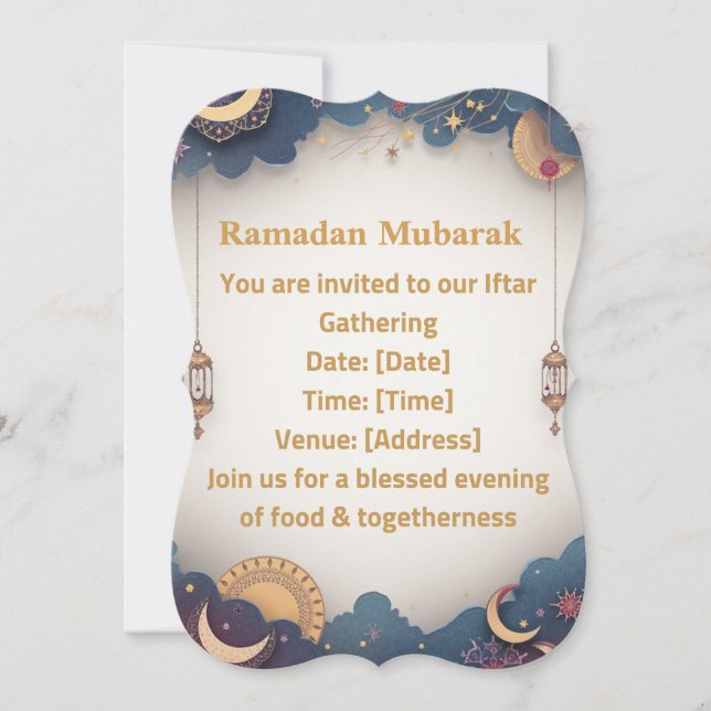 Ramadan Iftar Invitation | Elegant Islamic Gold  (Front)