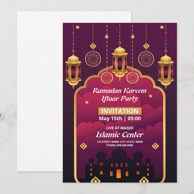 Ramadan Iftar Party Invitation Flyer Template  (Front/Back)