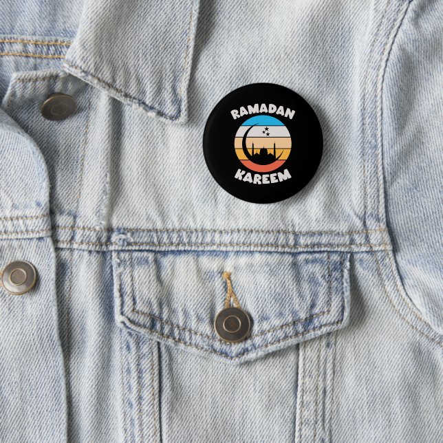 ramadan kareem 6 cm round badge (In Situ)