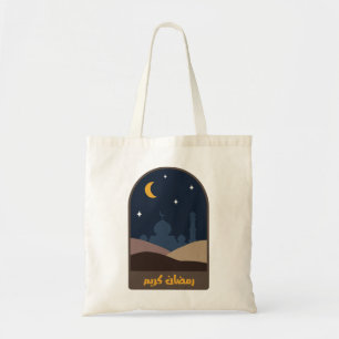 Ramadan Kareem Abstract Desert At Night  Tote Bag