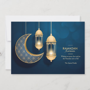 Ramadan Kareem Blue and Gold Card