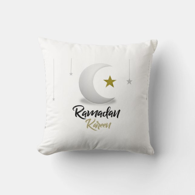  Ramadan Kareem Crescent Design - Islamic Mubarak  Cushion (Front)