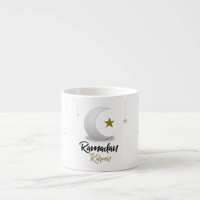  Ramadan Kareem Crescent Design - Islamic Mubarak  Espresso Cup (Front)