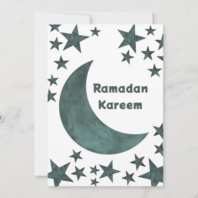 Ramadan Kareem crescent Islam mubarak stars Invitation (Front)